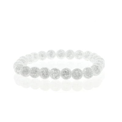 Crackle Quartz Round Bracelet - 8mm