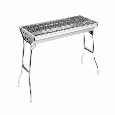 Large Portable Folding Charcoal BBQ Grill – Stainless Steel with Carry Bag, 73cm