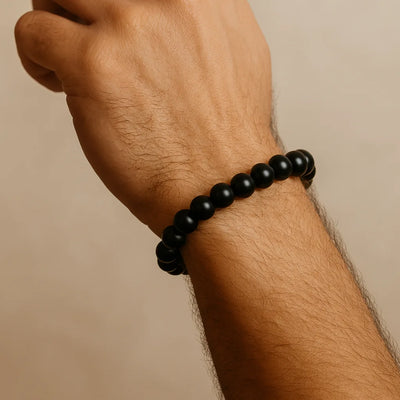 Bracelet en perles d'onyx