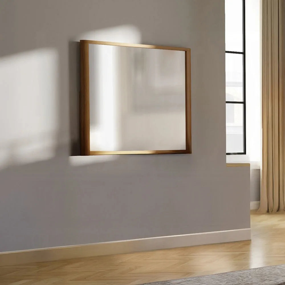 Miroir de commode incurvé Yami - Chêne beige