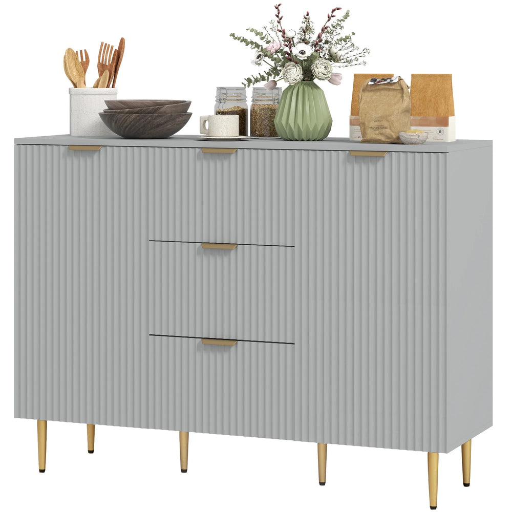 Buffet/Cabinet d'entrée moderne Ellis avec 3 tiroirs - Gris