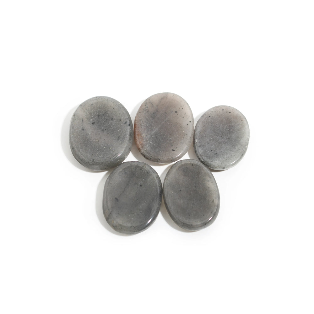 Lot de 5 pierres de souci en aventurine grise