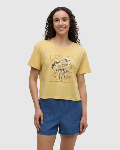 T-shirt Court à Fleurs