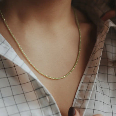 Collier de perles de péridot - 2-3mm