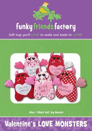 Valentines Love Monsters Pattern by Funky Friends Factory