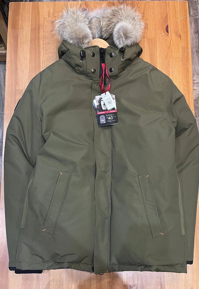 Parka Nyik Hommes Outdoor Survival Canada -40 Degrés, Vert Militaire, Grandeur L - EN VITRINE