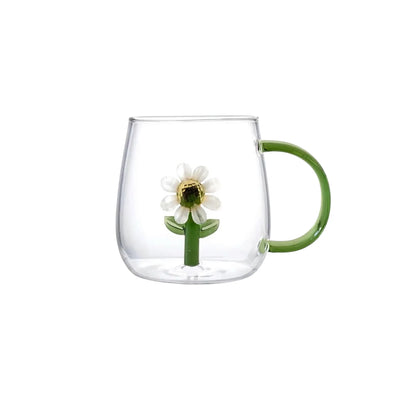 Tasse en verre borosilicaté "Daisy" 13,5 oz - 1 pièce