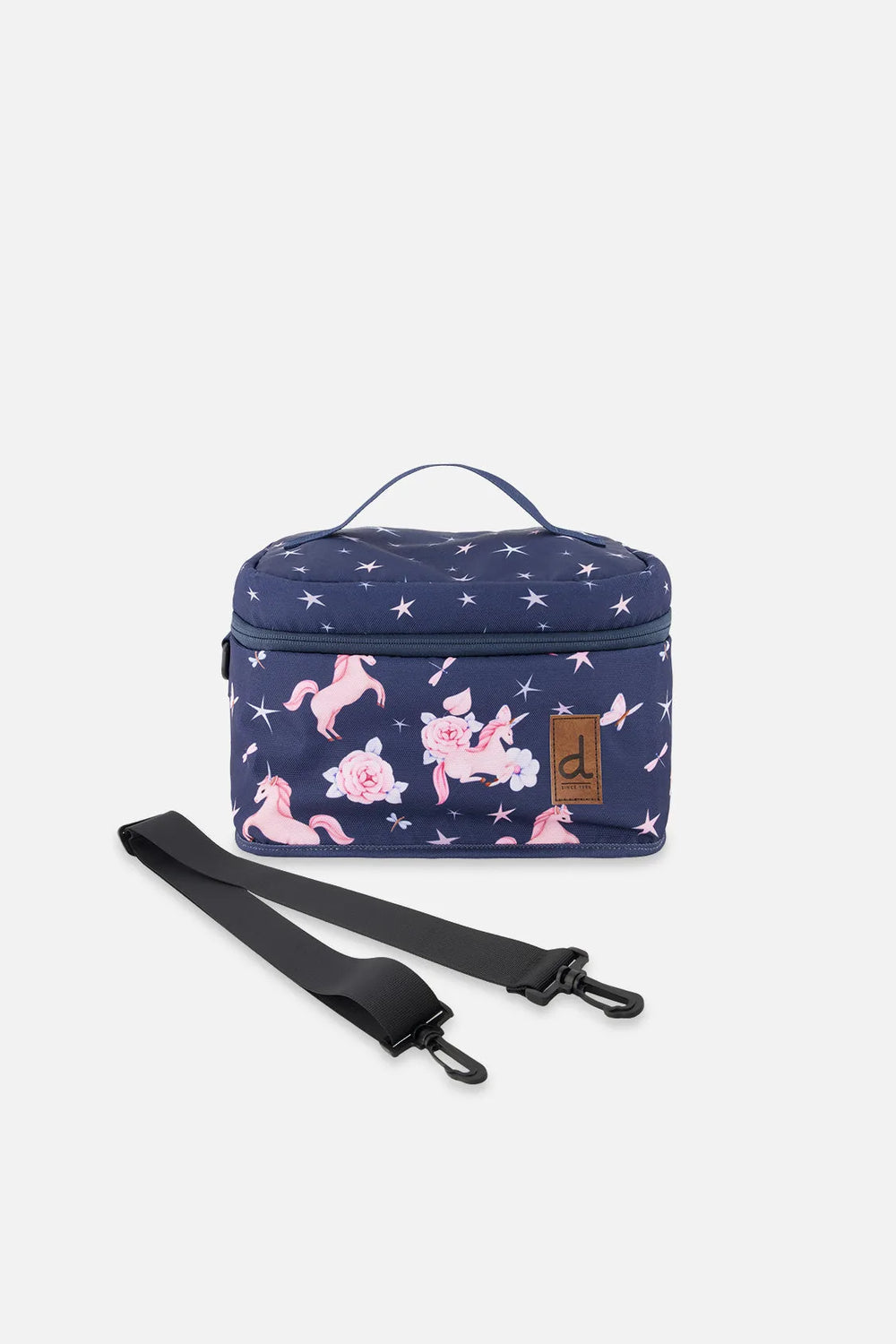 Lunch Box Navy Unicorn Print