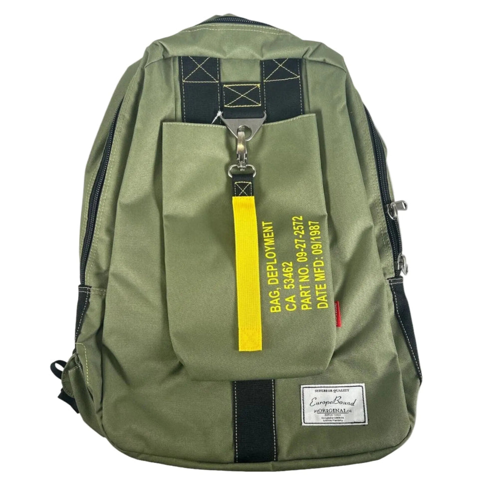 Sac à dos parachute robuste « Europe Bound » 40 L style vintage pour l'école et le quotidien