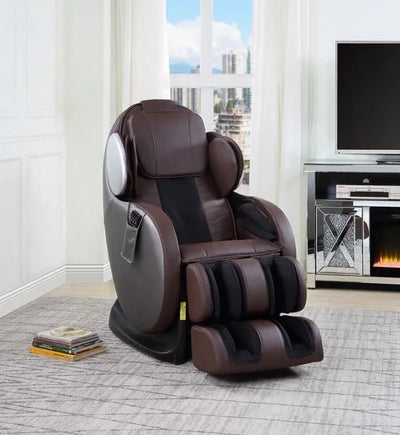 Fauteuil inclinable Maalish Power avec fonction élévatrice, chauffage et massage - Chocolat