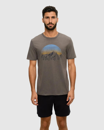 T-shirt style rétro « Coucher de soleil »
