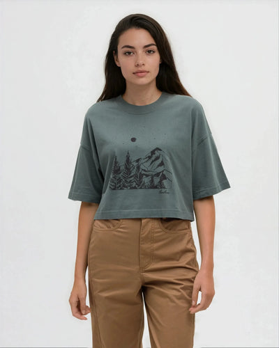 Parks Landscape Oversized Crop T-Shirt