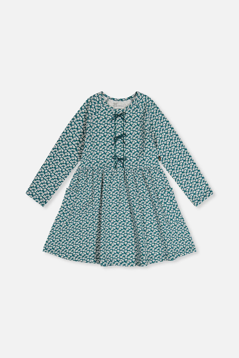 Robe en Coton Bio avec Poches Imprimé Floral Vert