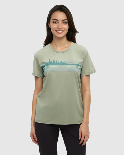 T-shirt Rétro Ligne d'Arbres Feu de Forêt