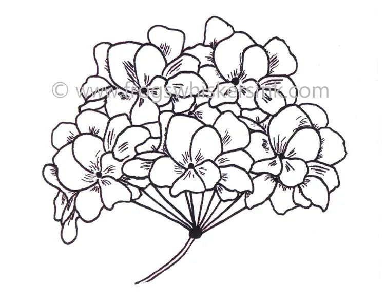 Tampons à encre Frog's Whiskers - Fleur d'Hortensia