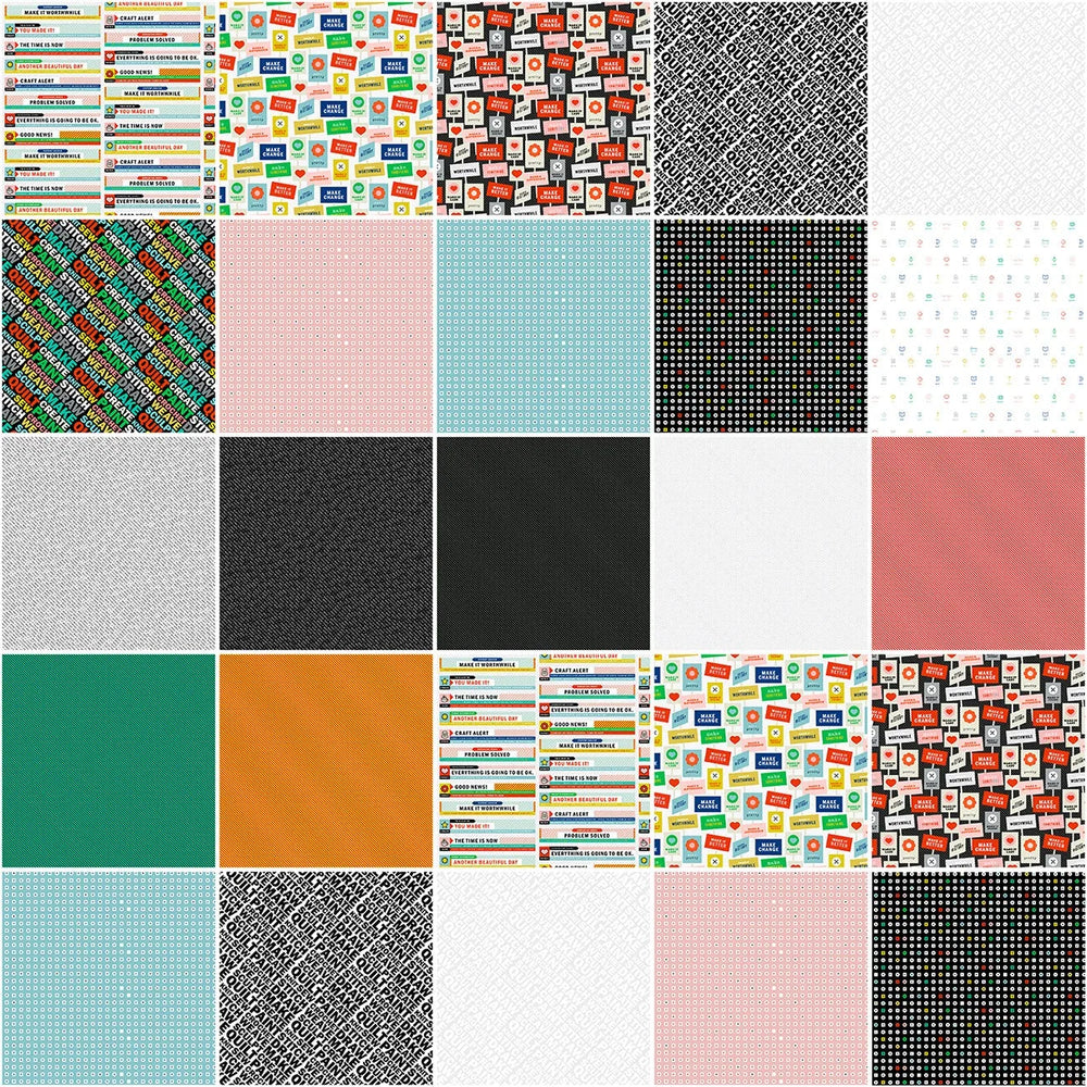 Fat Quarter Breaking News, 17pcs/bundle