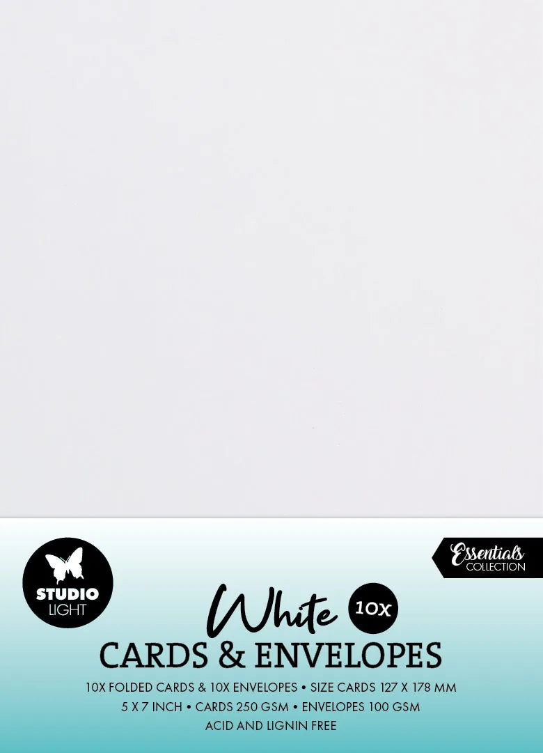Cartes et Enveloppes SL Blanches 5x7 Pouces Consommables 20 Uni.