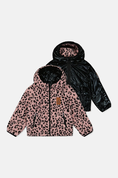 Manteau Mi-Saison Réversible Rose et Noir