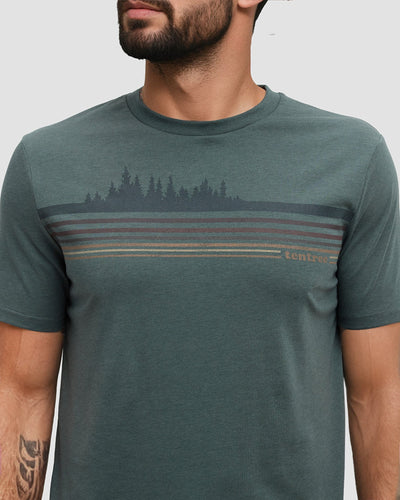 T-shirt Rétro Ligne d'Arbres Feu de Forêt