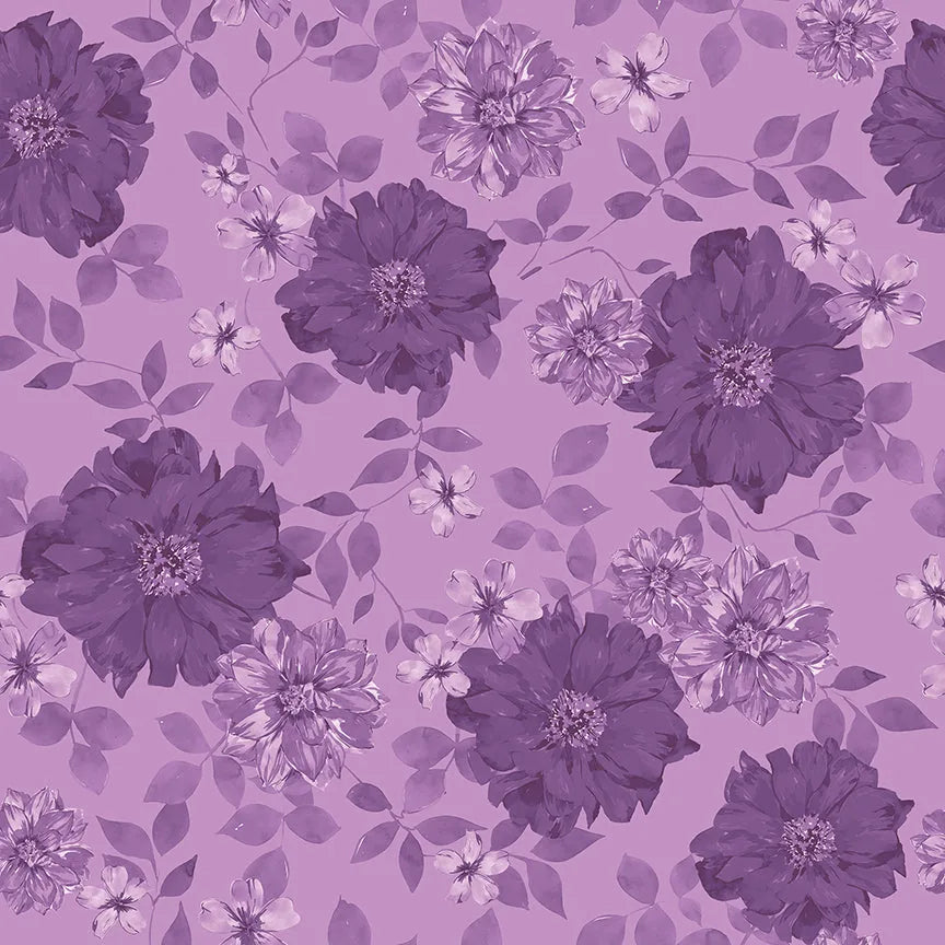 Celeste - Camelot Fabrics - Floral Paradise - Light Purple