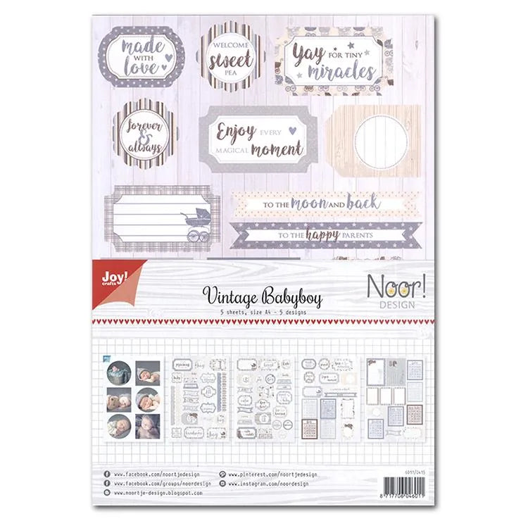 Joy! Crafts A4 Cutting Sheets Vintage Baby Girl (5 Sheets)