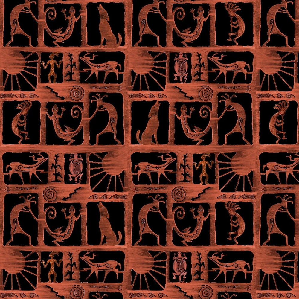 Timeless Treasures - Desert Dream - Black Southwest Desert
