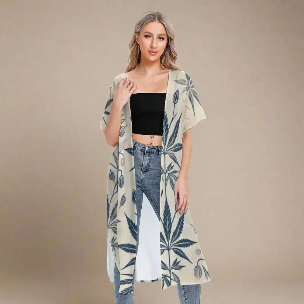 Soft Sativa Mesh Short-Sleeve Cardigan