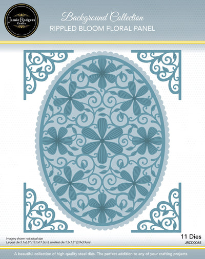 Jamie Rodgers Crafts - Ensemble de matrices ovales Fleurs Ondulées