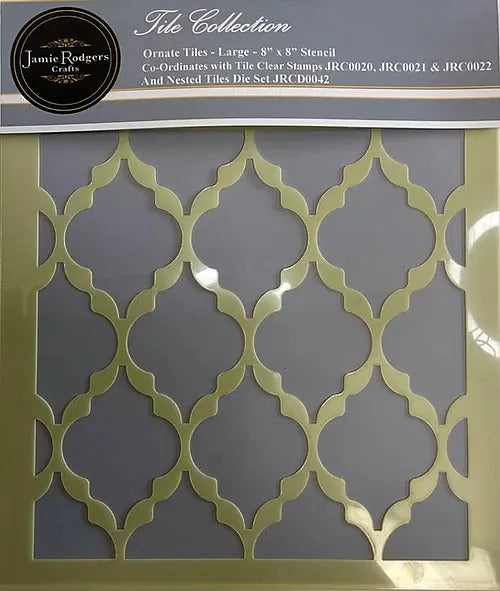 Jamie Rodgers Crafts - Ensemble de pochoirs Ornate Tiles - Grand format