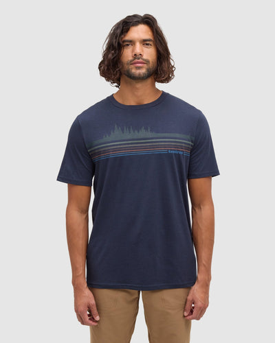T-shirt Rétro Ligne d'Arbres Feu de Forêt