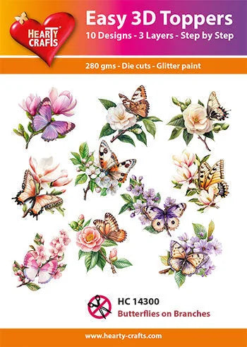Hearty Crafts Facile 3D Topper - Papillons sur Branches