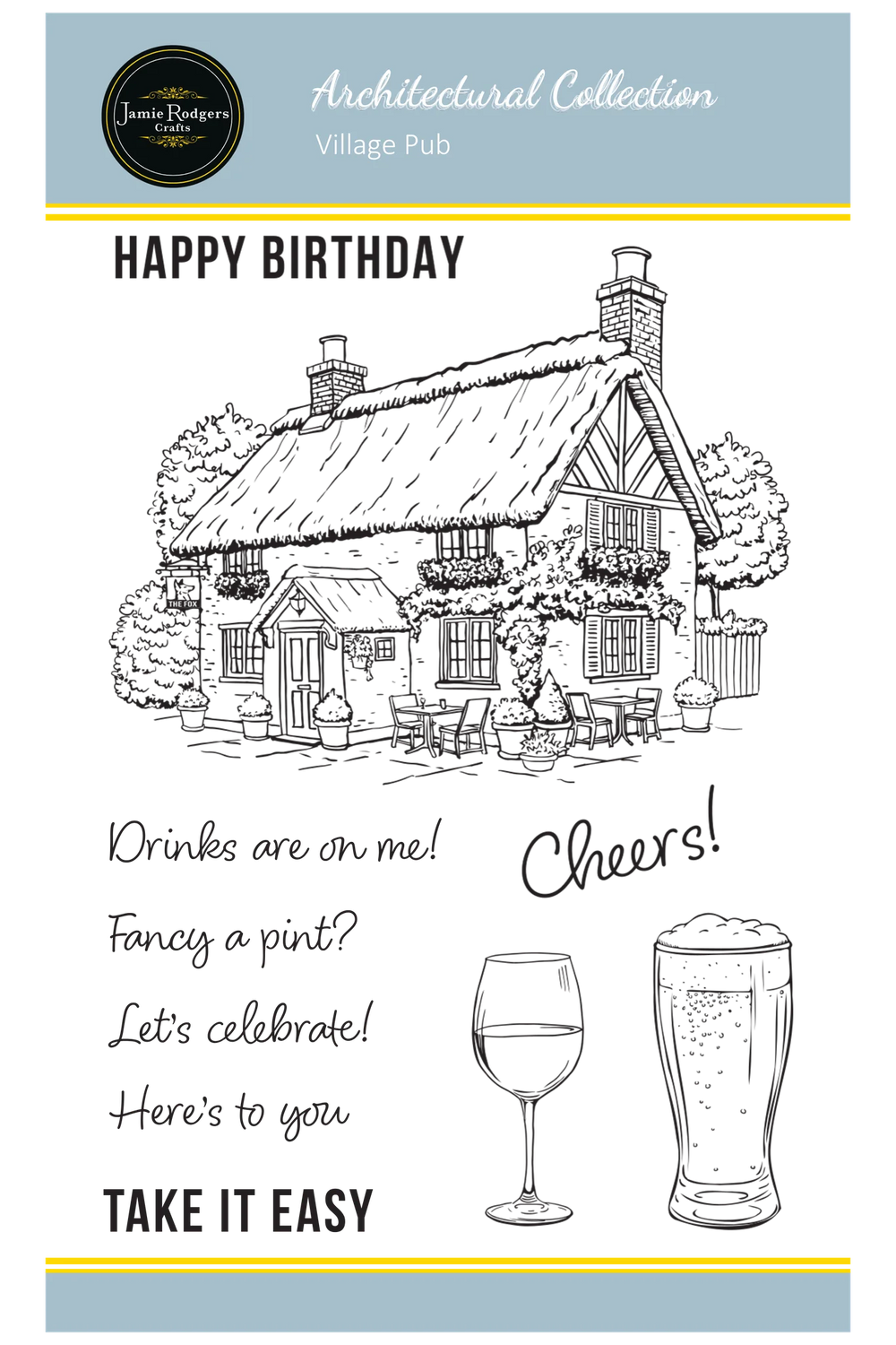 Jamie Rodgers Crafts Village Pub A6 Clear Stamp Set