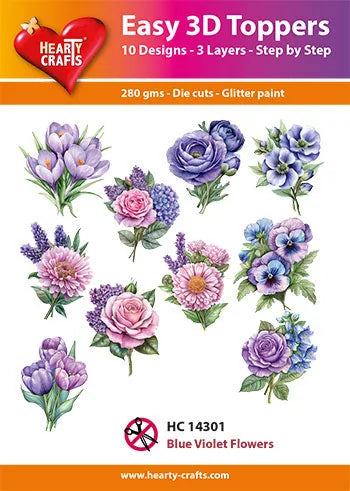 Garniture 3D facile Hearty Crafts - Fleurs bleu violet