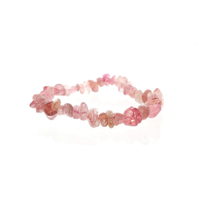 Bracelet en éclats de Quartz Fraise