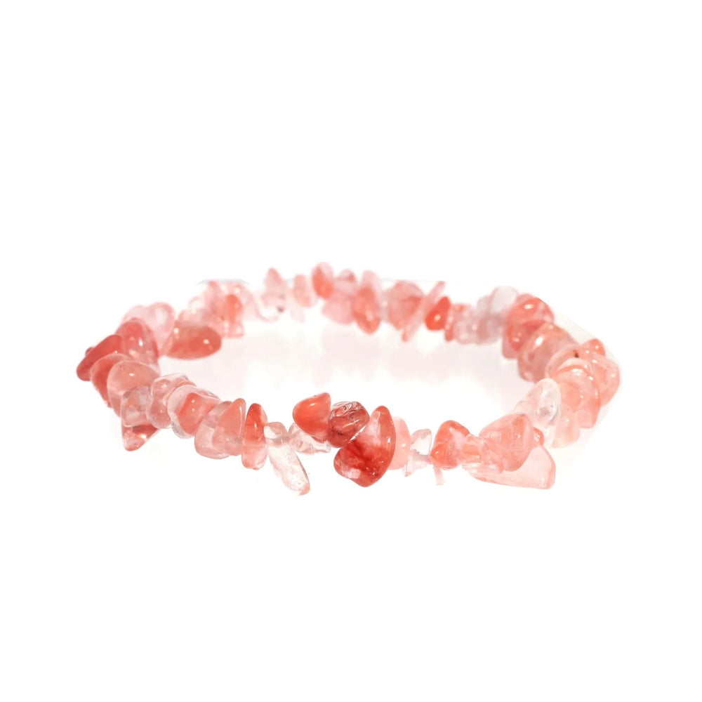 Cherry Quartz Chip Bracelet (Enhanced)