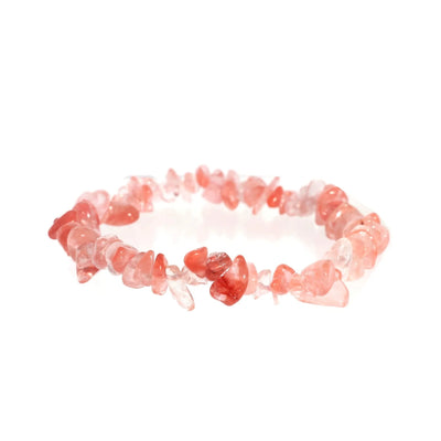 Bracelet en éclats de quartz cerise (traité)