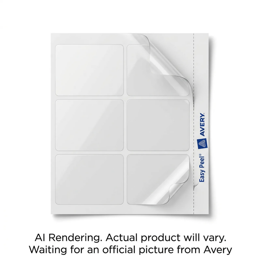 Laser/Inkjet Clear Square Labels w Easy Peel®, 3" x 3", Permanent, 10 sheets/env, 60 labels/env