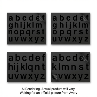 Avery Precut Vinyl Lowercase Letters, Black, 4 Sheets (45952)