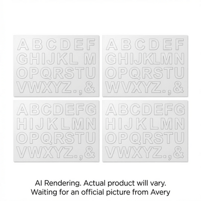 Avery Precut Vinyl Uppercase Letters White 4 Sheets/Pk (45956)