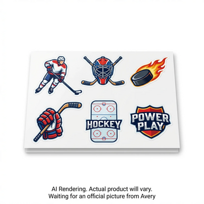 Avery Hockey Sticker Multipack, 6/pk