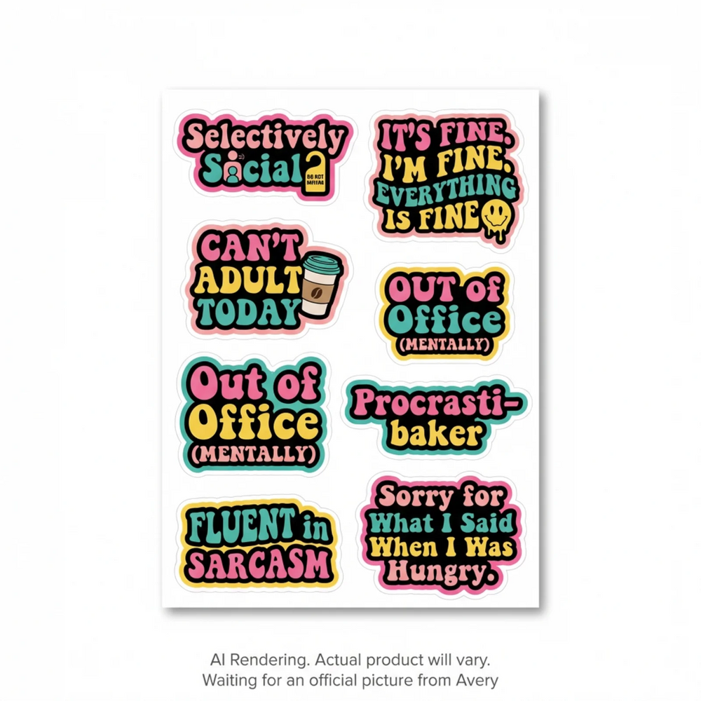 Avery Female Sarcasm Sticker Multipack, 8/pk