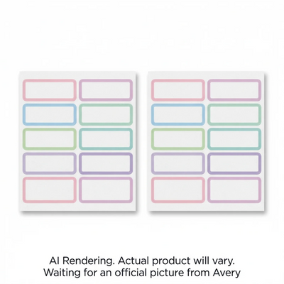 Avery No-Iron Fabric Labels 3/4" x 1¾" Soft Pastel Border 24pk (40775)
