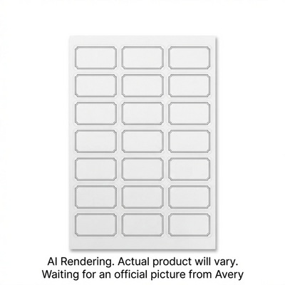 Avery No-Iron Fabric Labels 1" x 1¾" Grey Border 250pk (2376)