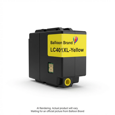 Balloon Brand Compatible Yellow Ink Cartridge for Brother LC401XL (Brother-LC401XL-Yellow)