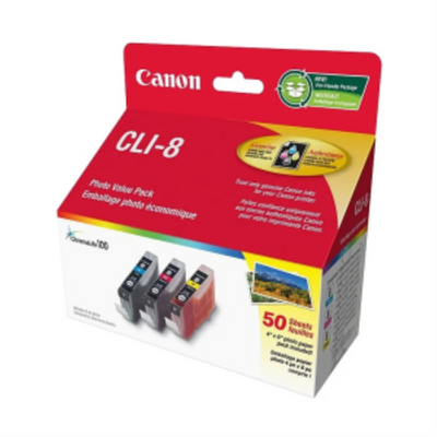 Ensemble de couleurs CLI-8 avec paquet de 50 feuilles 4x6 SKU 0621B014