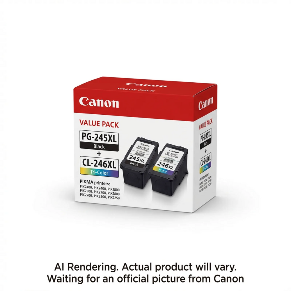 Canon PG-245XL/CL-246XL Black & Colour Cartridges, Value Pack SKU 8278B006