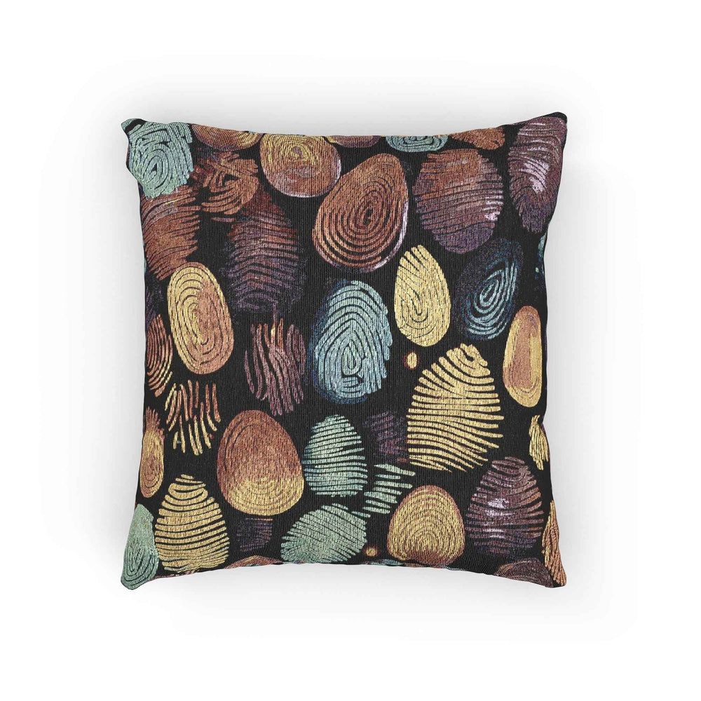 Coussin tissé à motif de galets abstraits | Coussin décoratif à motif de pierres multicolores