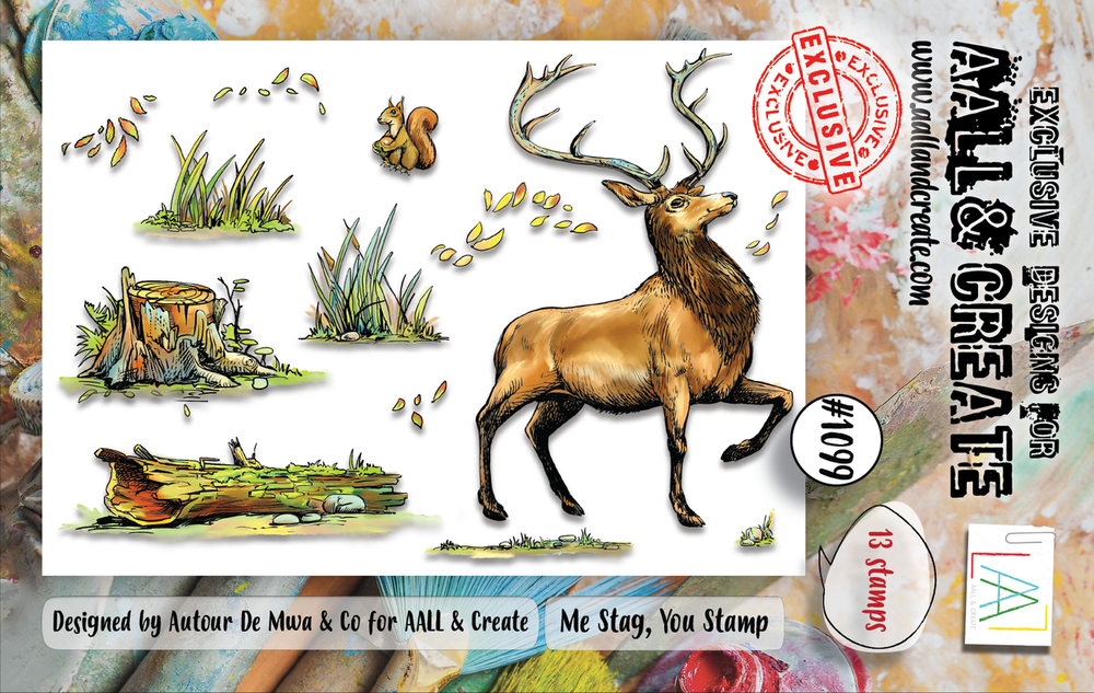 AALL and Create #1099 - Jeu de Tampons A7 - Me Stag, You Stamp Set