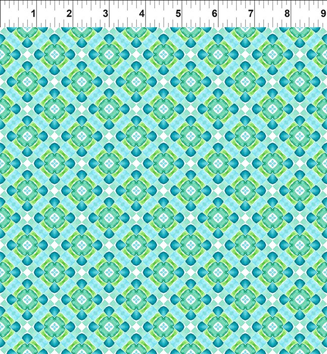 Jason Yenter - Dragon Friends - Teal Geo — Cottage Quilting Ltd.