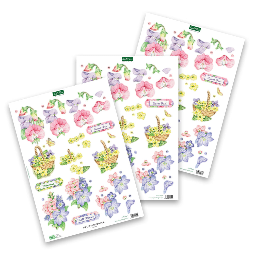 Découpages prédécoupés – Fleurs (Paquet de 3)